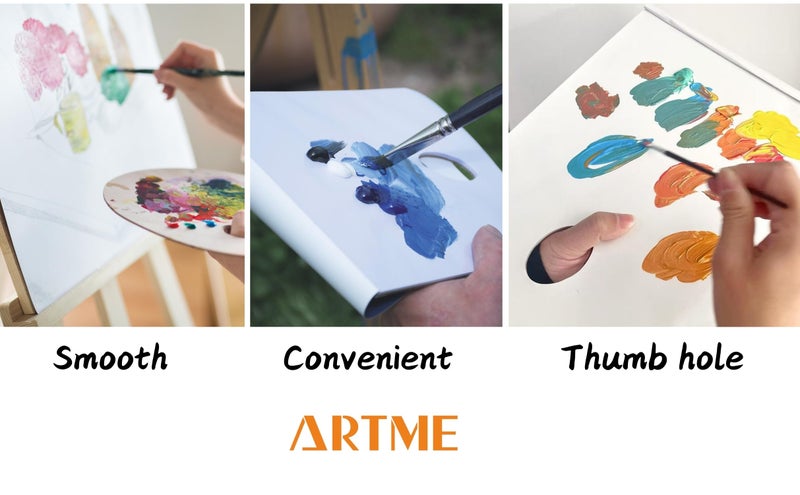 ARTME لوحة ألوان قابلة للتمزيق من ARTME 36 ورقة/لوحة التخلص من الورق 23x30.5 سم/ 50 جرامًا للمتر المربع ورق مطلي بالشمع مع فتحة إبهام/سهلة الاستخدام/أكريليك ودهانات زيتية وألوان مائية - Image 3